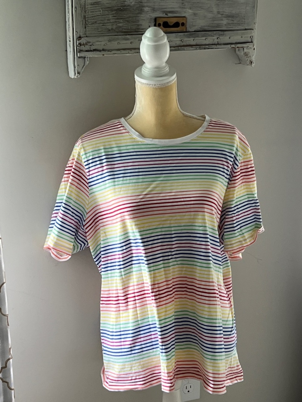 Rainbow Striped Short Sleeve Tee